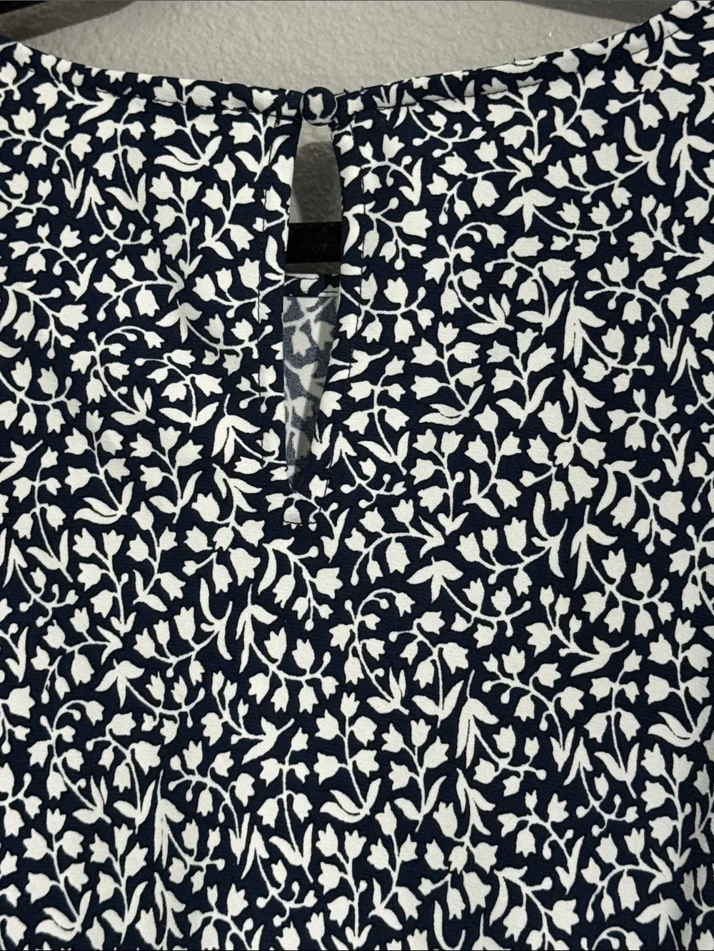 J. Crew Navy and White Printed Short Sleeve Dress
